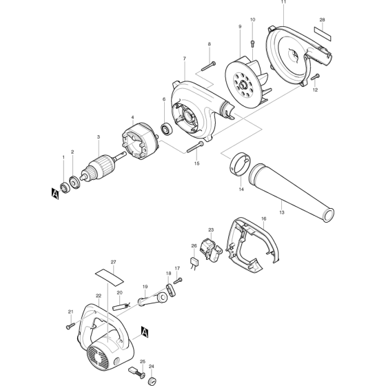 Main Assembly for Makita UB1101