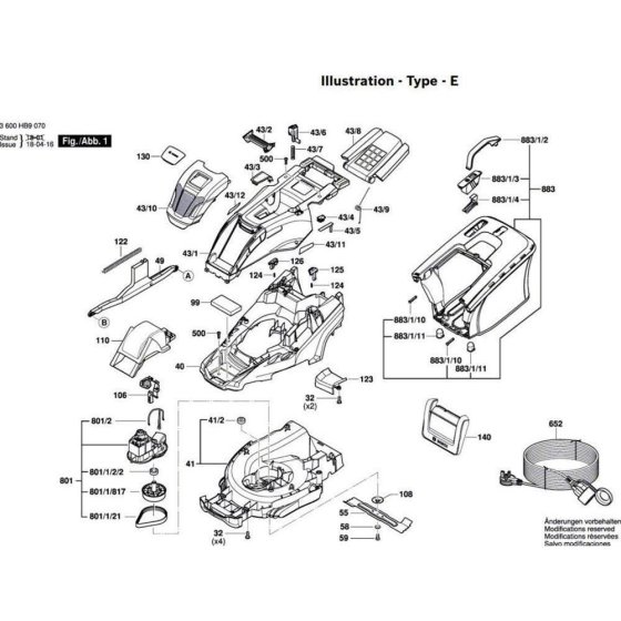 Bosch Lawnmower Assembly