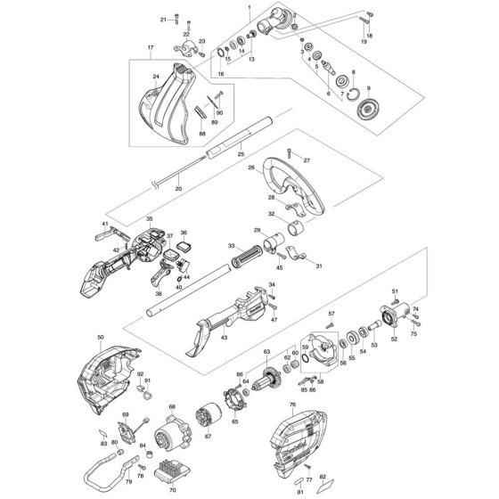 Makita UR008G Trimmer Assembly