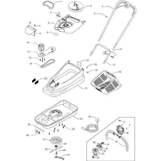 Flymo VISION COMPACT 350 Assembly