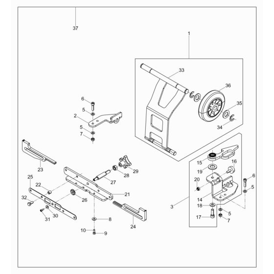 Wheel Assembly for VP1550Aw