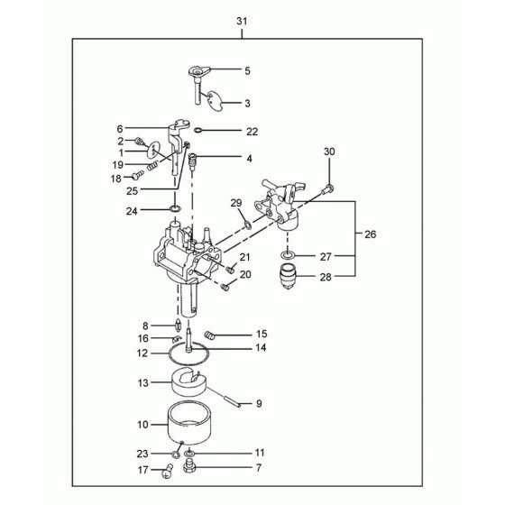 Carburettor Assembly for Wacker VP1550R