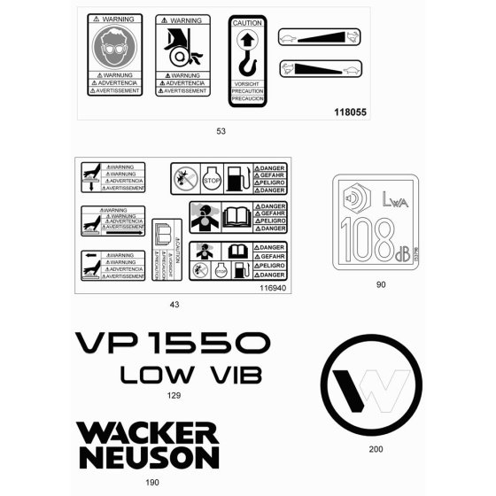 Decals for Wacker VP1550W