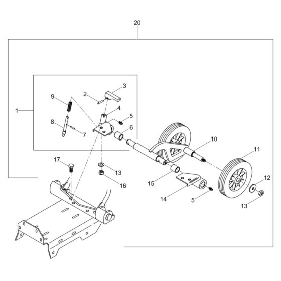 Wheel Assembly for Wacker VPY1740