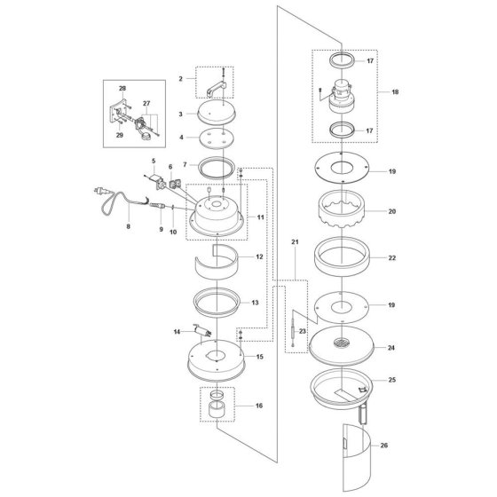 Motor Assembly for Husqvarna W 250 P