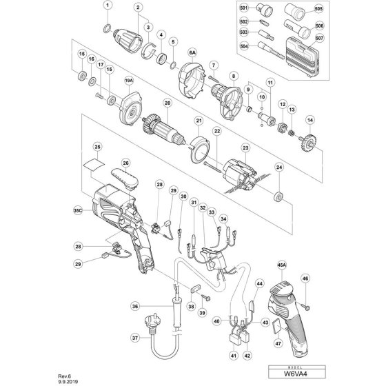 Main Assembly for Hikoki W6VA4