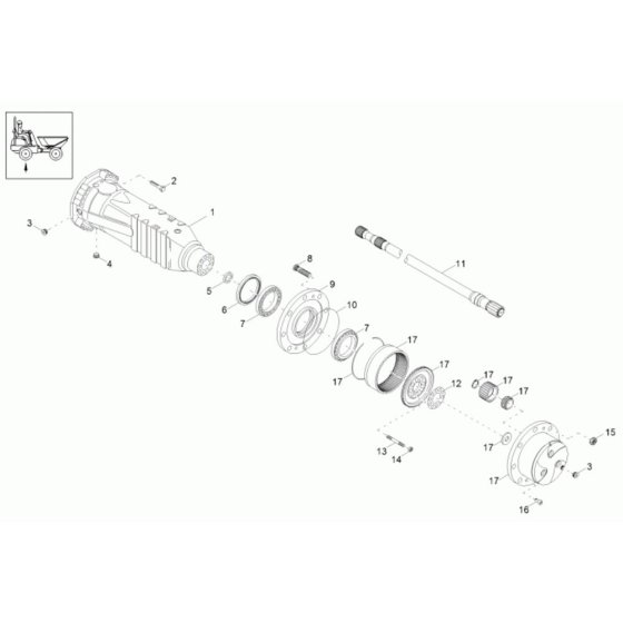 Axle Case & Wheel Hub Assembly