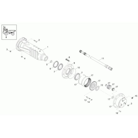 Axle Case & Wheel Hub Assembly