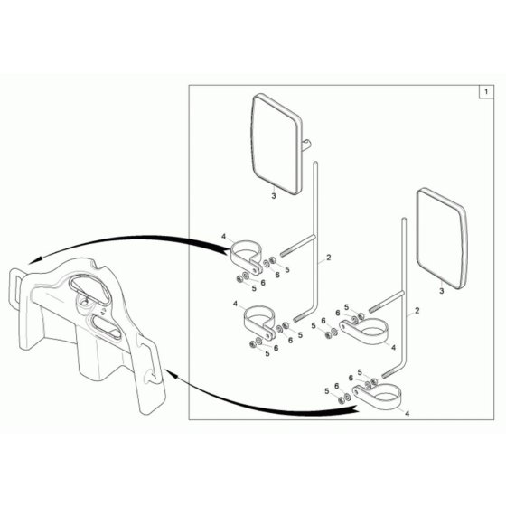 Mirror Assembly for Neuson 1001