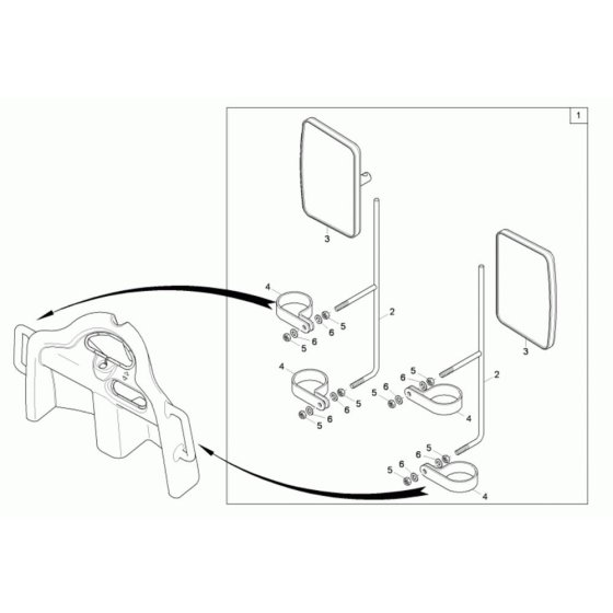Mirror Assembly for Wacker 1601