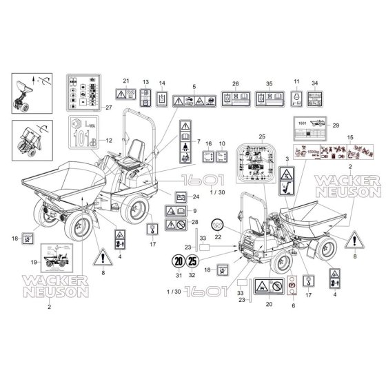 Decals for Wacker 1601 Dumper