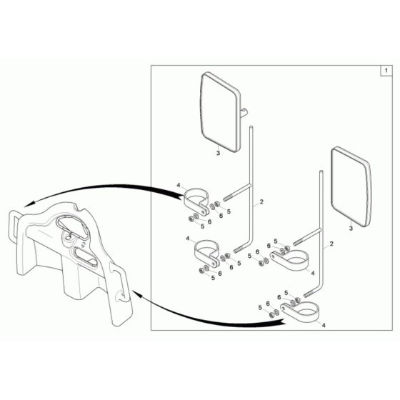 Mirror Assembly for Neuson 2001