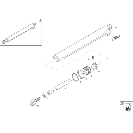 Tilt Ram Assembly for Wacker