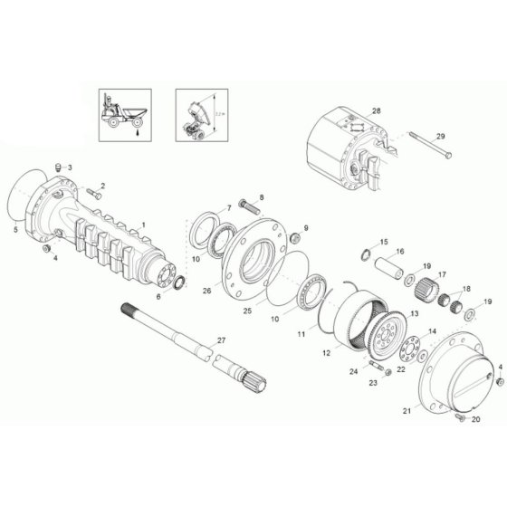 Axle Case & Wheel Hub Assembly