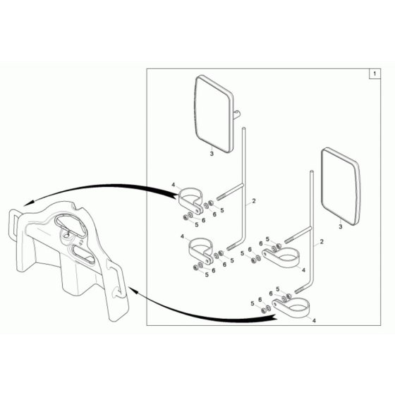 Mirror Assembly for Neuson 3001