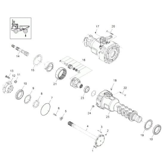 Axle Case & Wheel Hub Assembly
