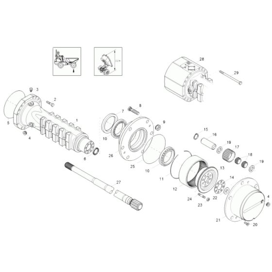 Axle Case & Wheel Hub Assembly