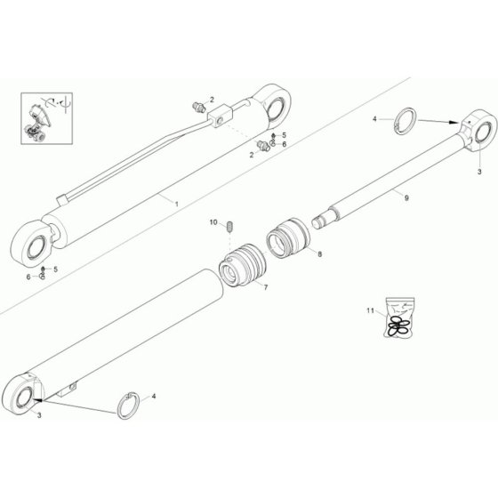 Bucket Tilt Cylinder for Wacker 3001AE