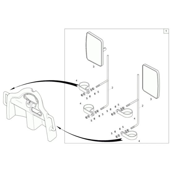 Mirror Assembly for Wacker 3001AE