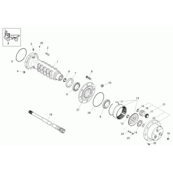 Axle Case & Wheel Hub Assembly