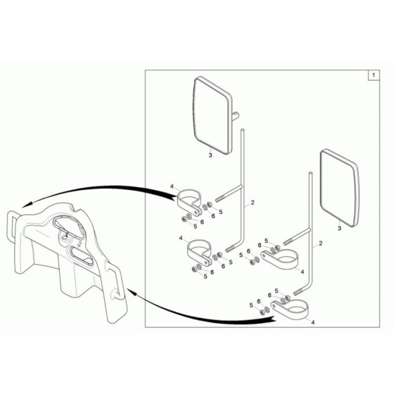 Mirror Assembly for Wacker 5001