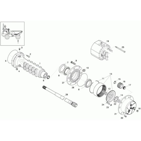 Axle Case & Wheel Hub Assembly