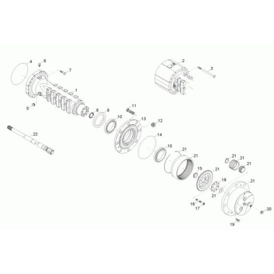 Axle Case & Wheel Hub Assembly