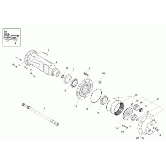 Axle Case & Wheel Hub Assembly