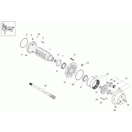 Axle Case & Wheel Hub Assembly