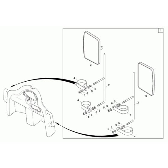 Mirror Assembly for Wacker 6001