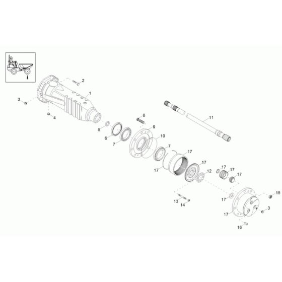Axle & Wheel Hub for Neuson 9001
