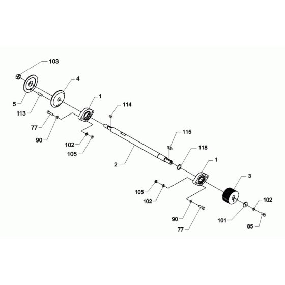 Shaft Assembly for Wacker BFS 130