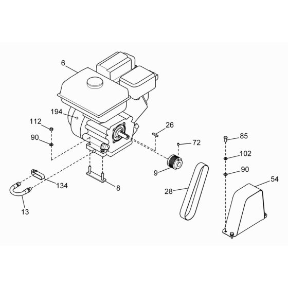 Drive Assembly for Wacker BFS 614