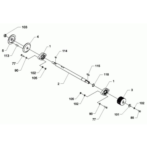 Shaft Assembly for Wacker BFSX 130