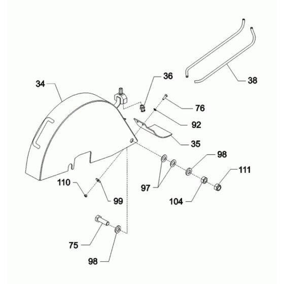Saw Guard Assembly for Wacker