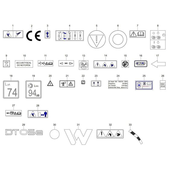 Wacker DT05e Decals