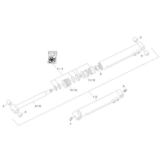 Tilt Ram Assembly for Wacker DT08