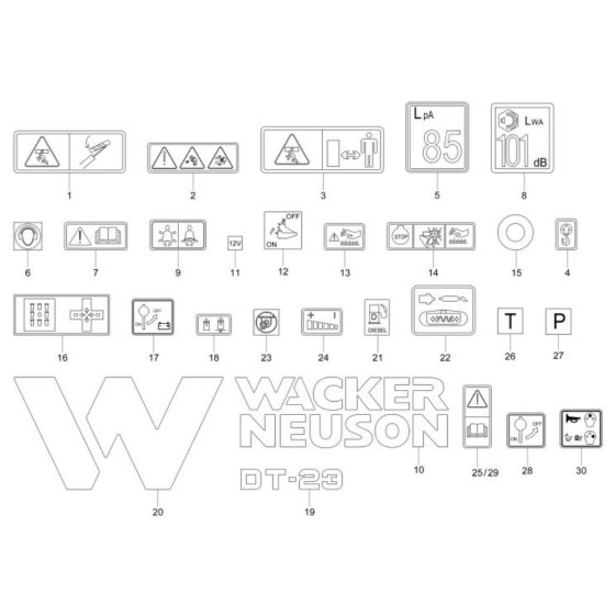Decals for Wacker DT23