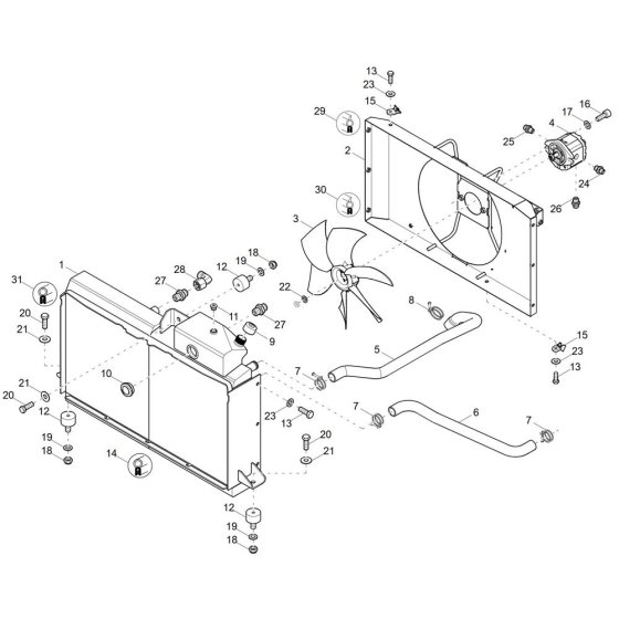Cooler Assembly for DV45 Dumper