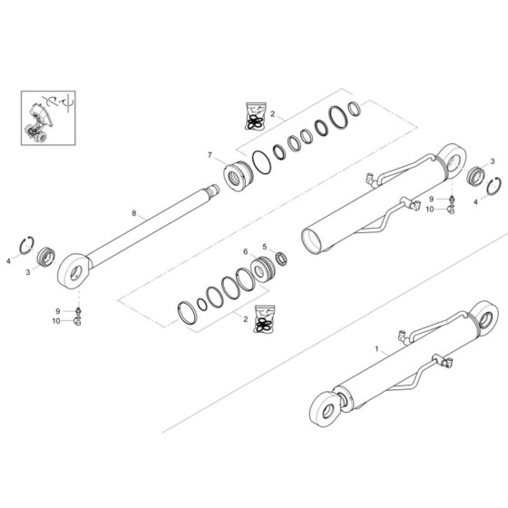 Tilt Ram Assembly - Wacker DV60
