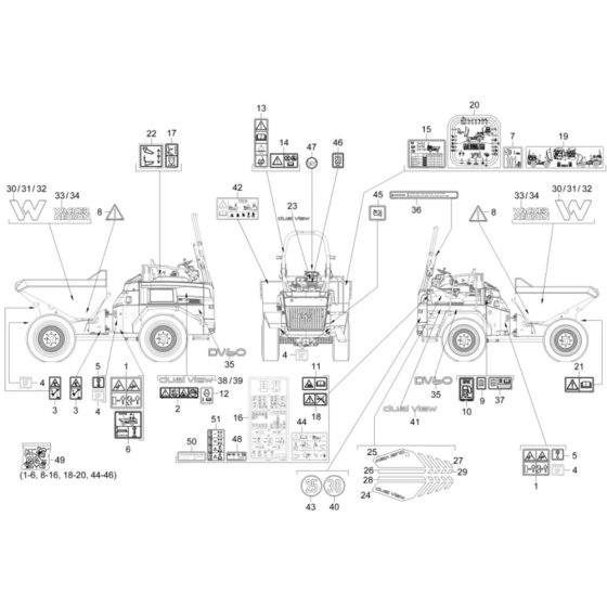 Decals for Wacker DV60 Dumper