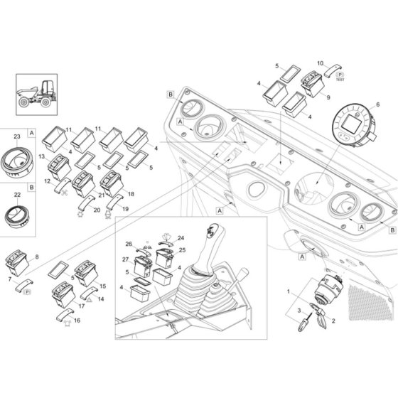 Instrument Panel for DW40 Dumper