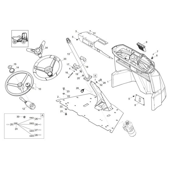 Pilot Stand Assembly - Wacker DW60-3