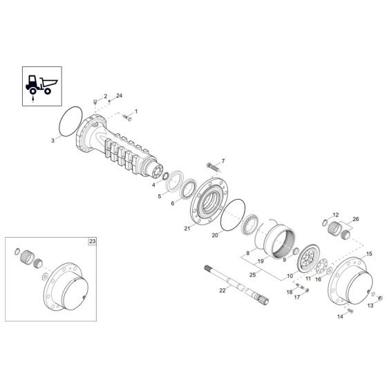 Axle Case & Wheel Hub Assembly