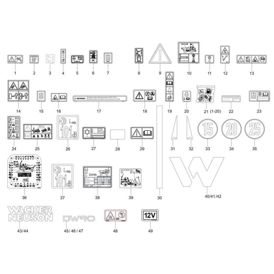 Wacker DW90-2 Dumper Decals