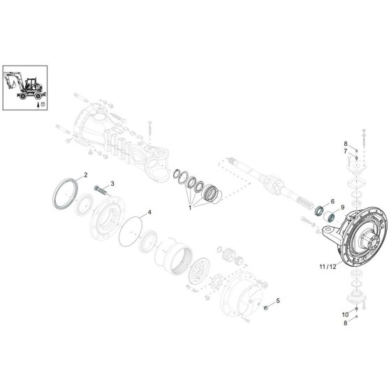 Axle Case & Wheel Hub Assembly
