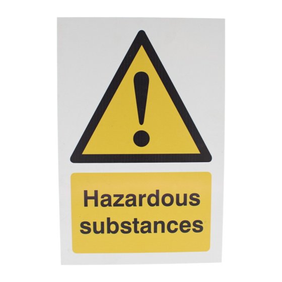 Hazardous Substances Sign 240x360mm 3mm Foamex Safety Notice