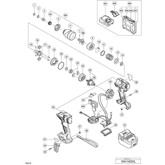 Main Assembly for Hikoki WH14DDL