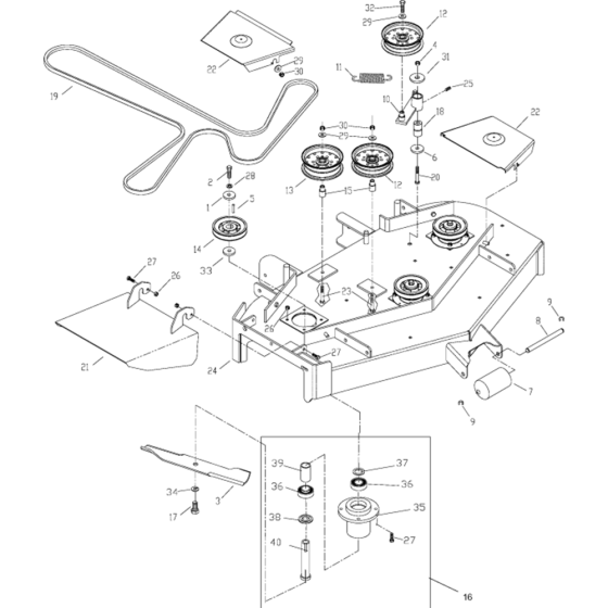 Cutting Deck 42" Assembly