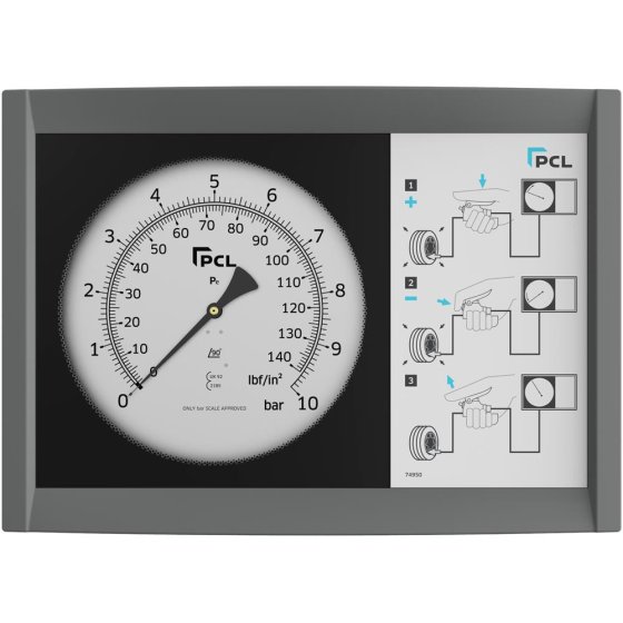 PCL Wall Meter 0-140 Psi & 0-10 Bar 7.6m Co-Axial Hose & SCO Connector - WM1H02